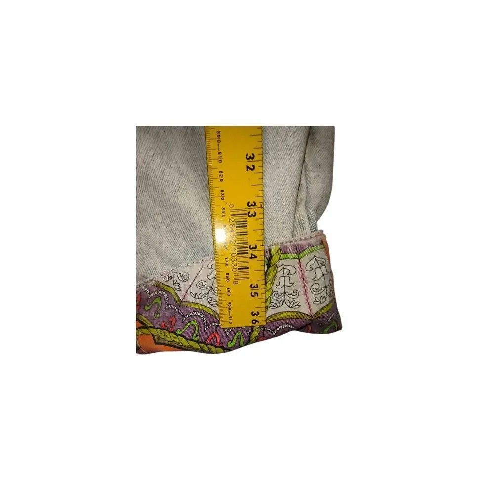 Vintage denim jeans Major Damage 80s 90s patchwork light acid wash denim patchwo - Picture 10 of 12